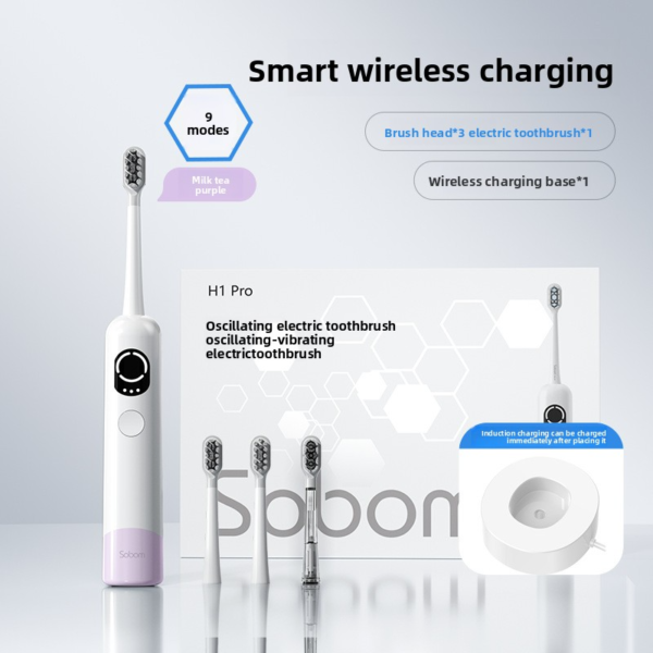 Rechargeable Sonic Electric Toothbrush Set – Soft Bristle, Wireless Charging, Couple Gift Edition - 图片 6