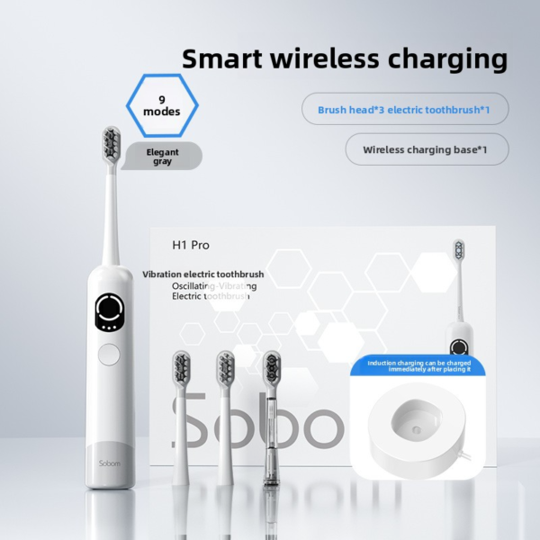 Rechargeable Sonic Electric Toothbrush Set – Soft Bristle, Wireless Charging, Couple Gift Edition - 图片 3