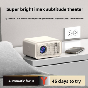 2025 New Ultra HD WiFi Projector – Home Theater Beamer with 5G Screen Mirroring for Bedroom, Dorm & Family Use