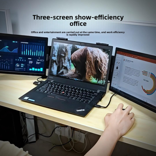 DuoView 14” Portable Dual-Screen Laptop Monitor – Mountable & Travel-Friendly - 图片 6