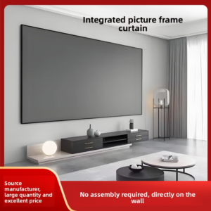 100-Inch Frameless Projection Screen – No-Assembly Wall-Mounted Projector Screen for Home, Apartment & Hotel Use