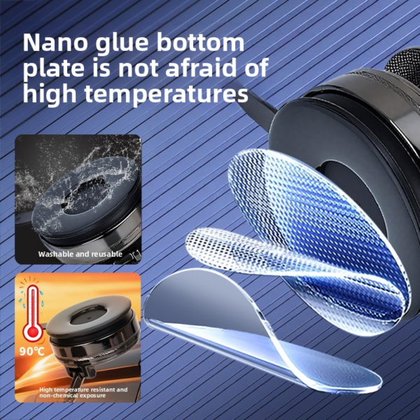 2025 All-Metal Magnetic Car Phone Mount – Vacuum Nano Gel Suction Cup, 360° Adjustable Dashboard Holder - 图片 5