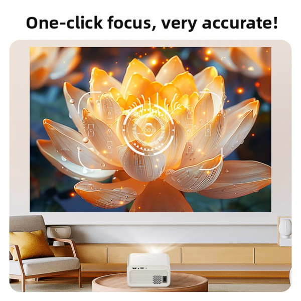 2025 New Ultra HD WiFi Projector – Home Theater Beamer with 5G Screen Mirroring for Bedroom, Dorm & Family Use - 图片 5