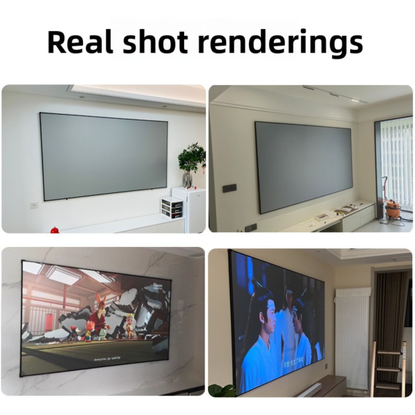 100-Inch Frameless Projection Screen – No-Assembly Wall-Mounted Projector Screen for Home, Apartment & Hotel Use - 图片 6