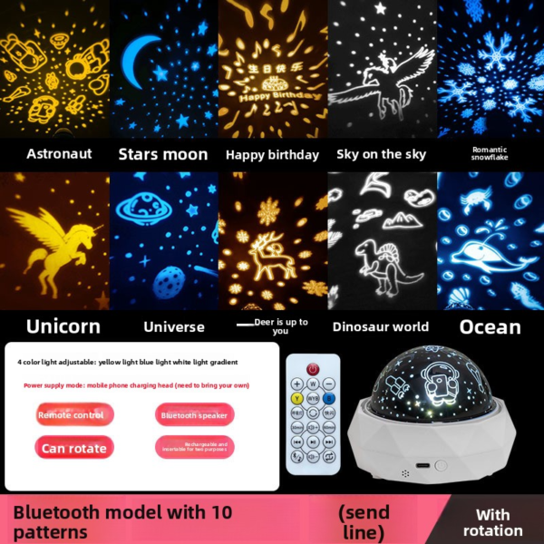 Galaxy Star Projector Lamp – Night Light Gift for Girls, Kids’ Bedroom & Aesthetic Room Decor - 图片 7