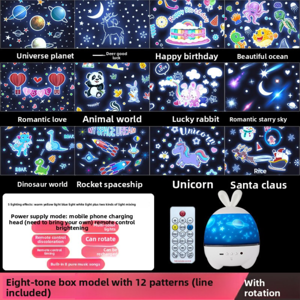 Galaxy Star Projector Lamp – Night Light Gift for Girls, Kids’ Bedroom & Aesthetic Room Decor - 图片 2