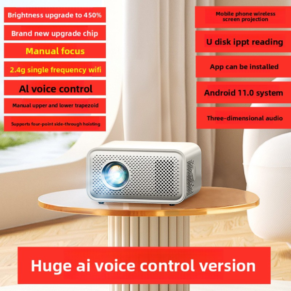 2025 New Ultra HD WiFi Projector – Home Theater Beamer with 5G Screen Mirroring for Bedroom, Dorm & Family Use - 图片 7