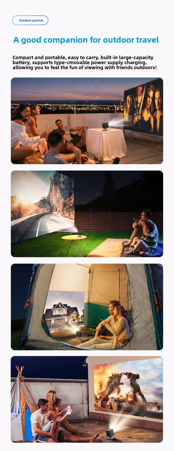 Mini DLP Projector – Portable Home Theater for Bedroom, Living Room & Ceiling Projection - 图片 11