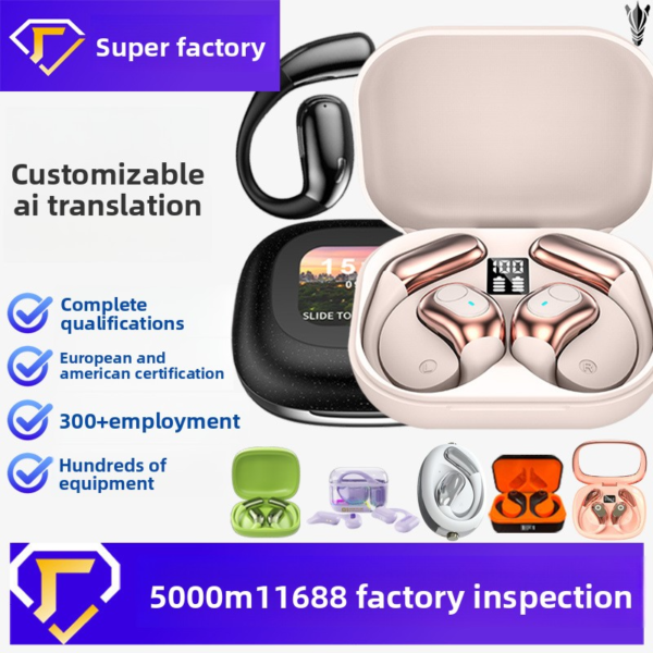 A15 Pro 6th Gen TWS Bluetooth Earbuds – Full Color Touch Display, AI Translator, ANC Noise Cancelling, Wireless Charging, OEM Ready - 图片 5