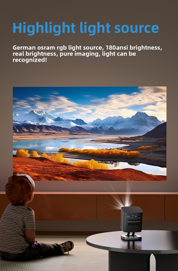 Mini DLP Projector – Portable Home Theater for Bedroom, Living Room & Ceiling Projection - 图片 6